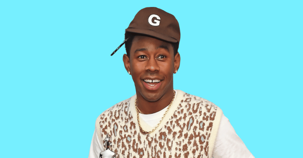 A close-up pic of Tyler the Creator related to 'who is tyler the creator dating' in high definition.