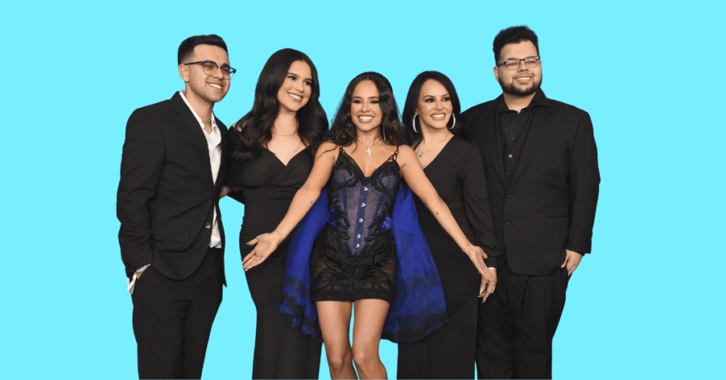 Becky G's family members, including parents, in high resolution