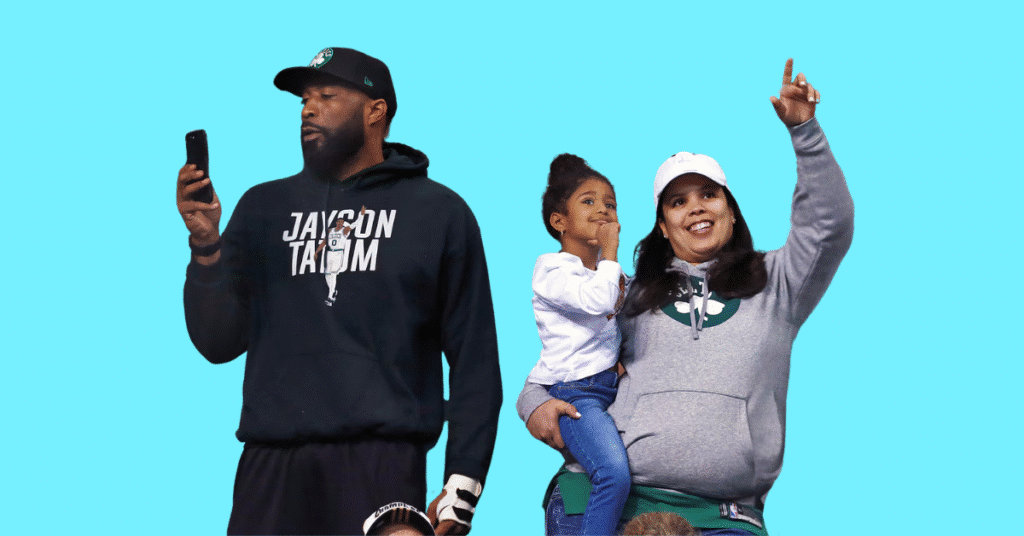 Jayson Tatum's family members, including parents, in high resolution