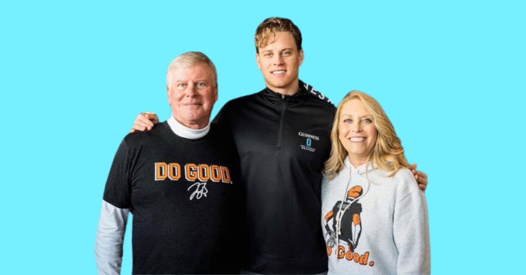 Joe Burrow's family members, including parents, in high resolution