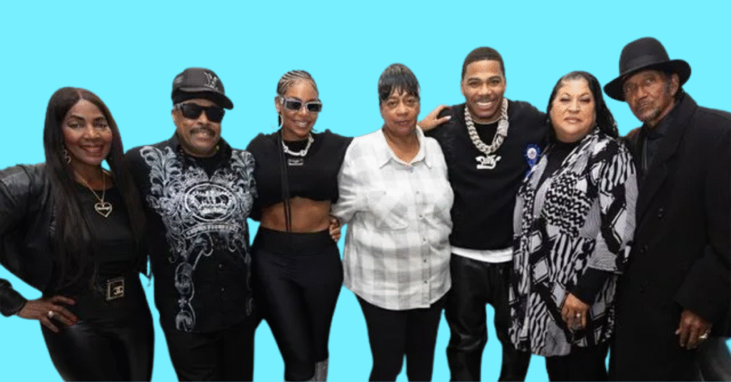 Nelly's family members, including parents, in high resolution